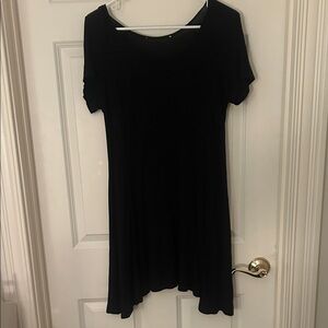 Black Short Sleeve T Shirt Dress